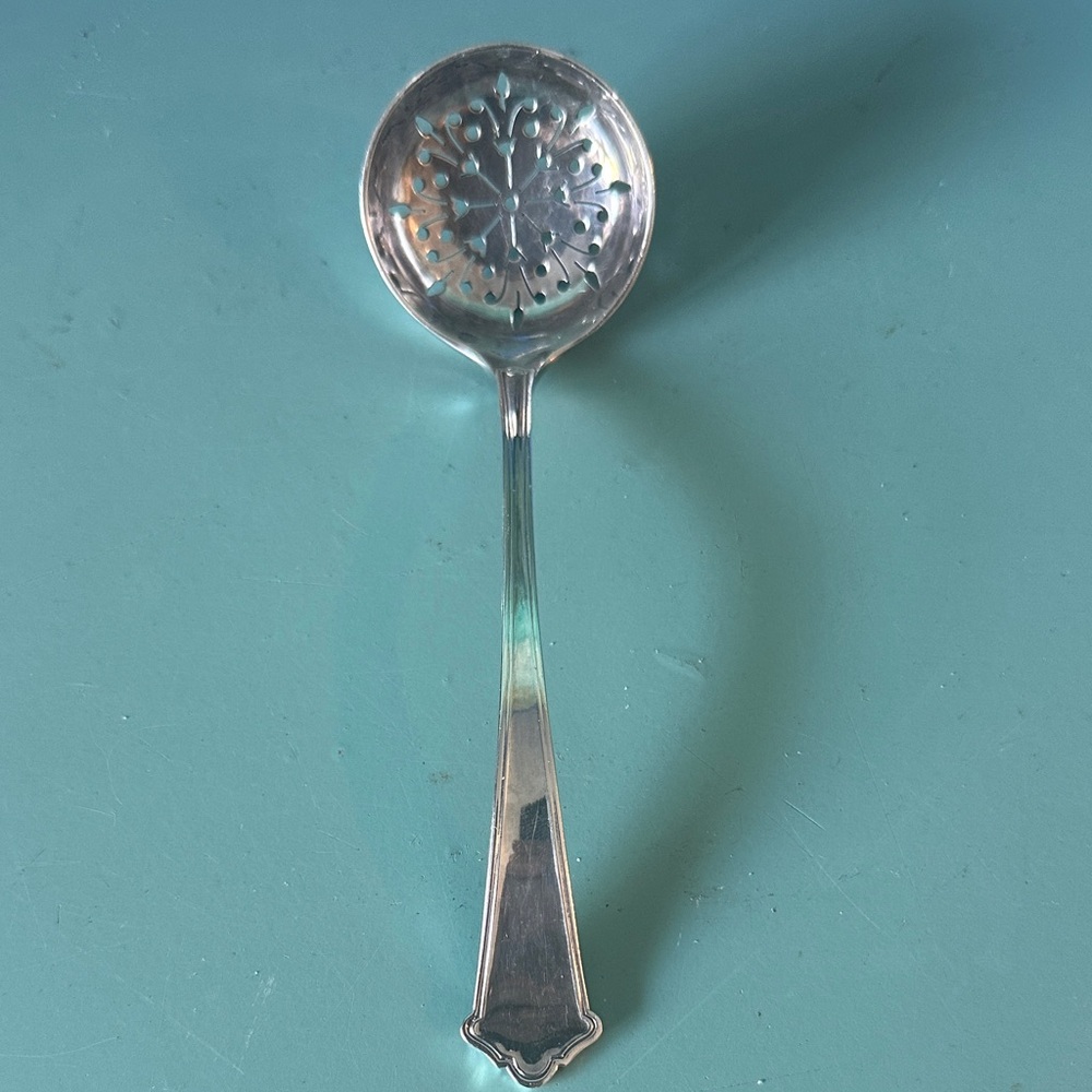 Antique Lexington Silver Plate Elegant Silver Ladle Pierced Bowl for Sifting